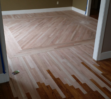 Lace In Unfinished wood flooring installation kansas city