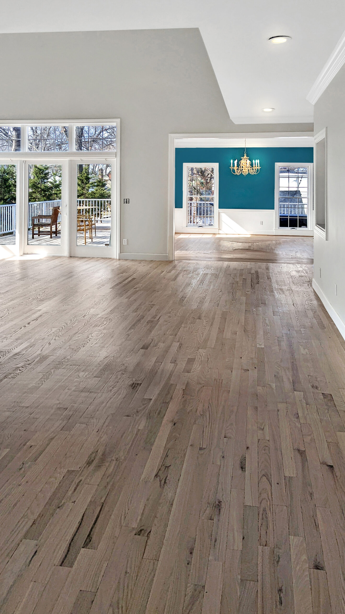 Finished hardwood flooring detail