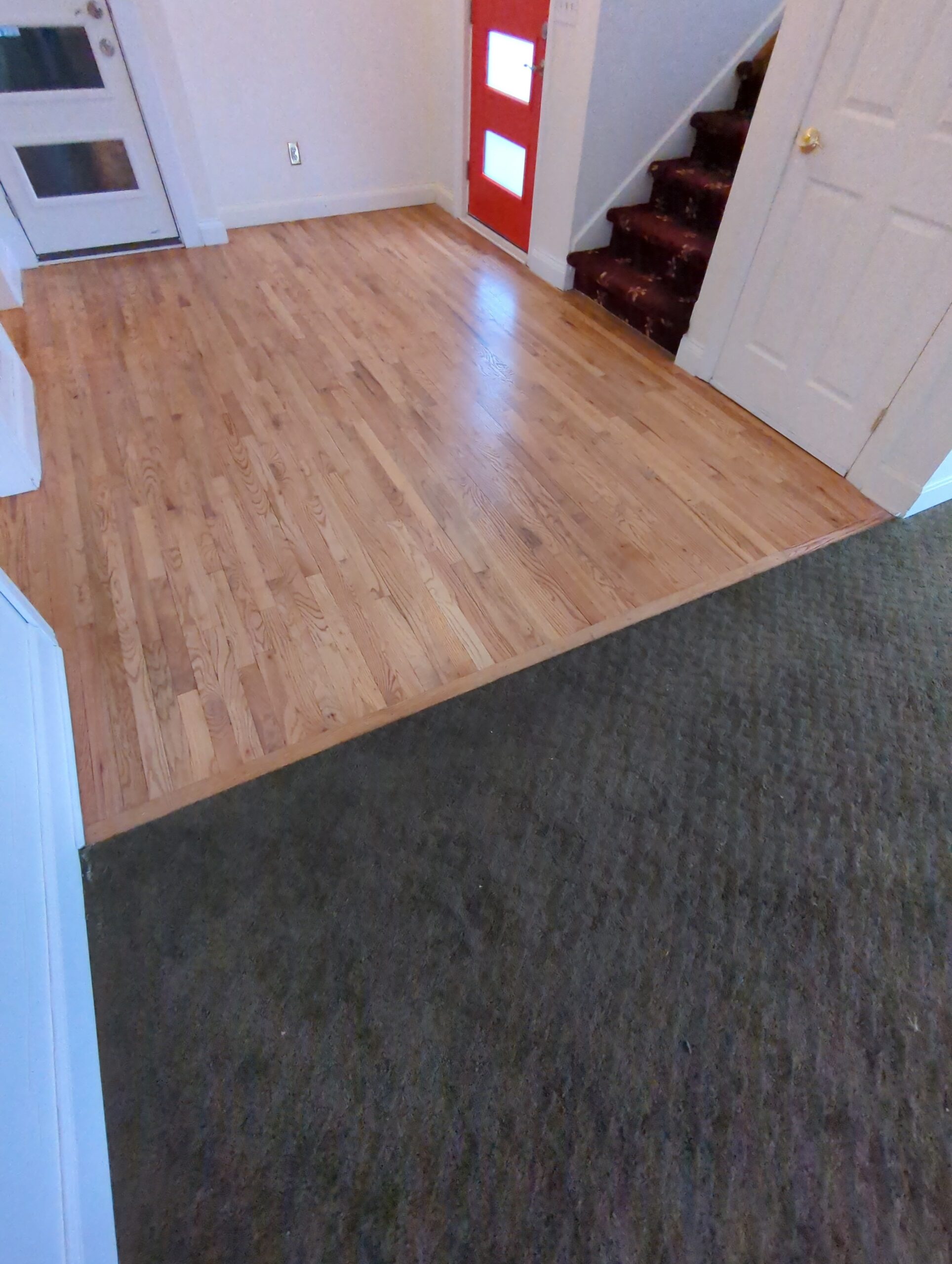 Transition between old carpet and existing hardwood