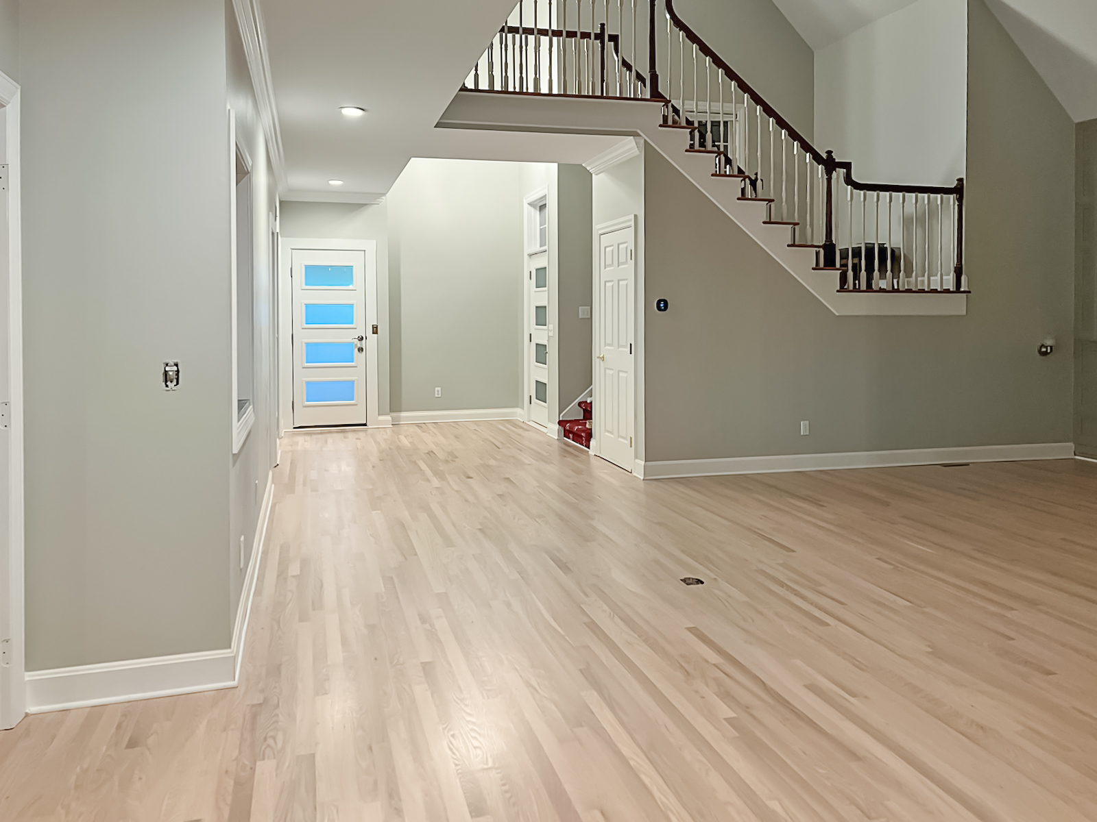 Natural red oak hardwood with Nordic Seal finish after carpet removal