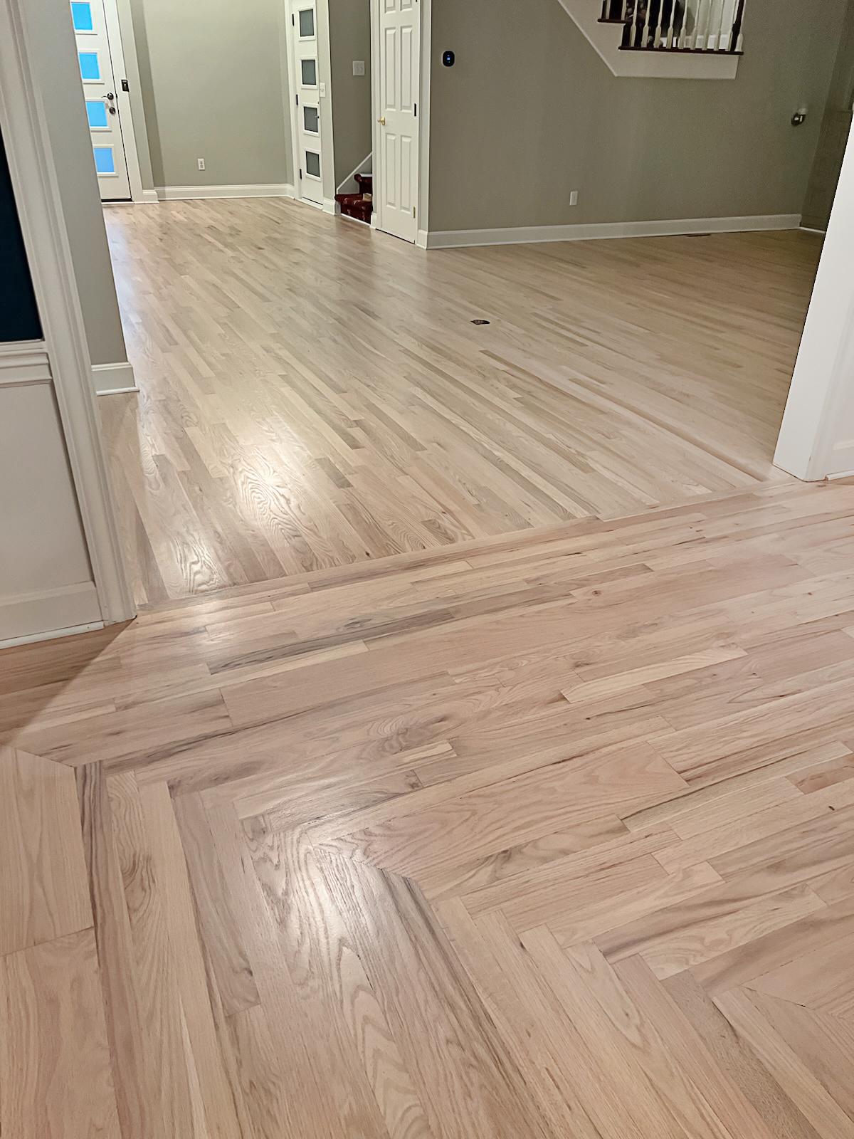 Solid red oak floor with light natural Nordic Seal finish